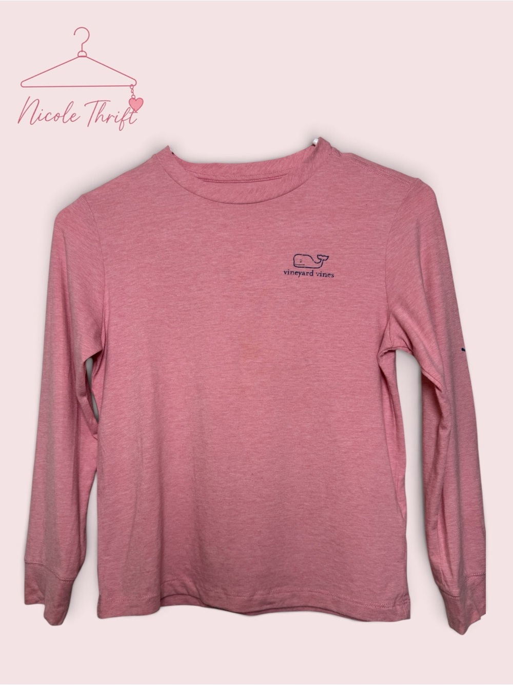 Vineyard Vines Boys Edgartown Whale Long Sleeve T-Shirt Pink Size 7